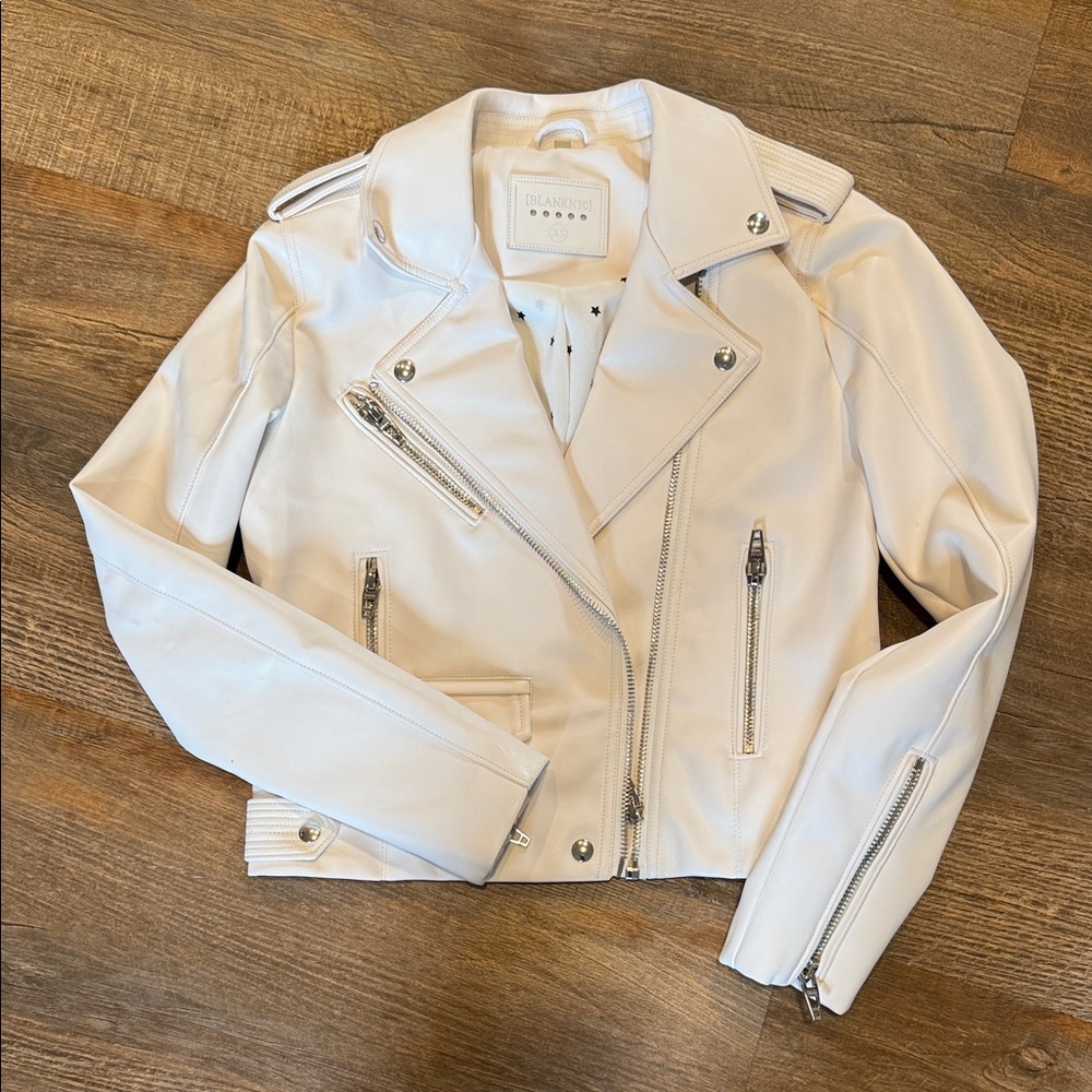 Blank NYC Off-White Leather Jacket